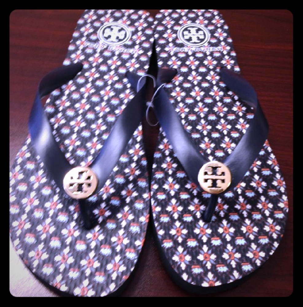 Tory Burch flip flops. Worn once